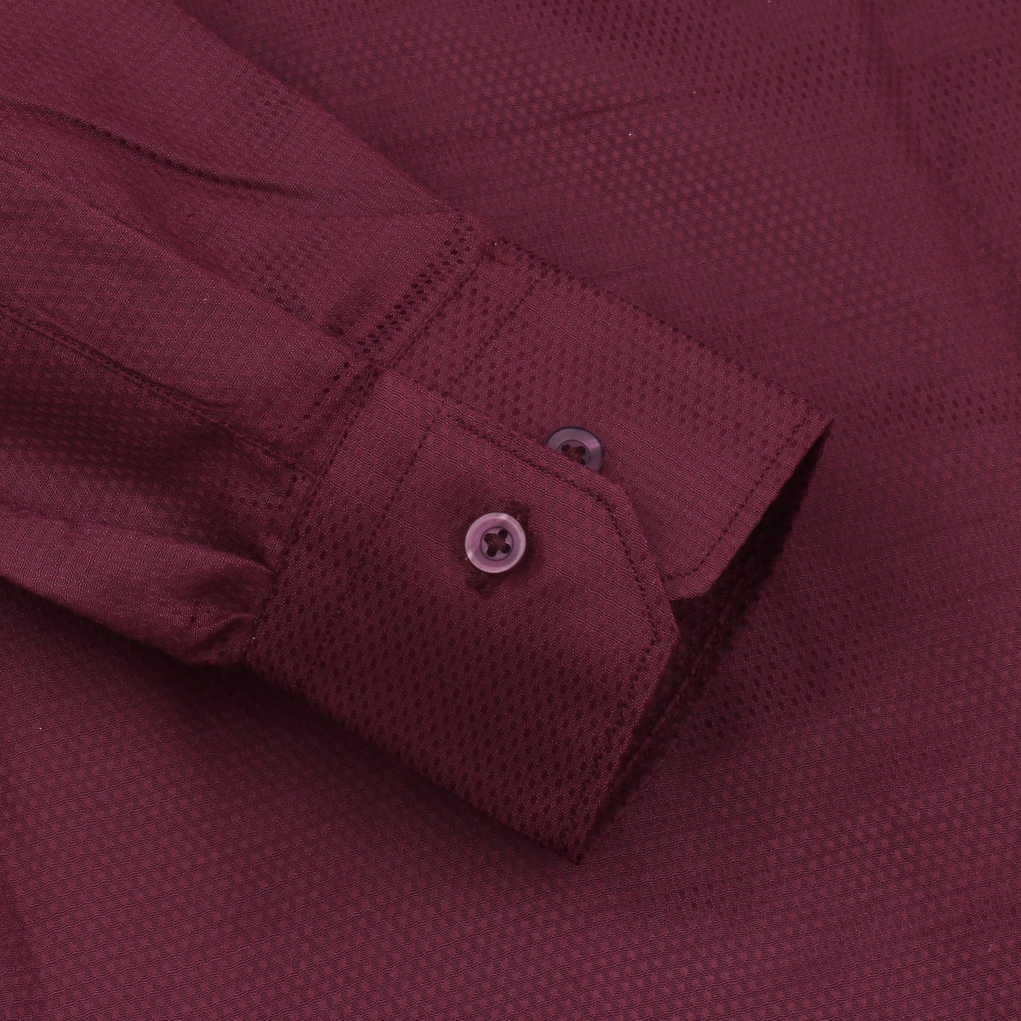 Self Design Executive Dobby Formal Shirt - Maroon  || S142401