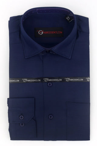 Dobby Self-Design Textured Formal Shirt  – Executive Formal- Navy Blue | S142402 |