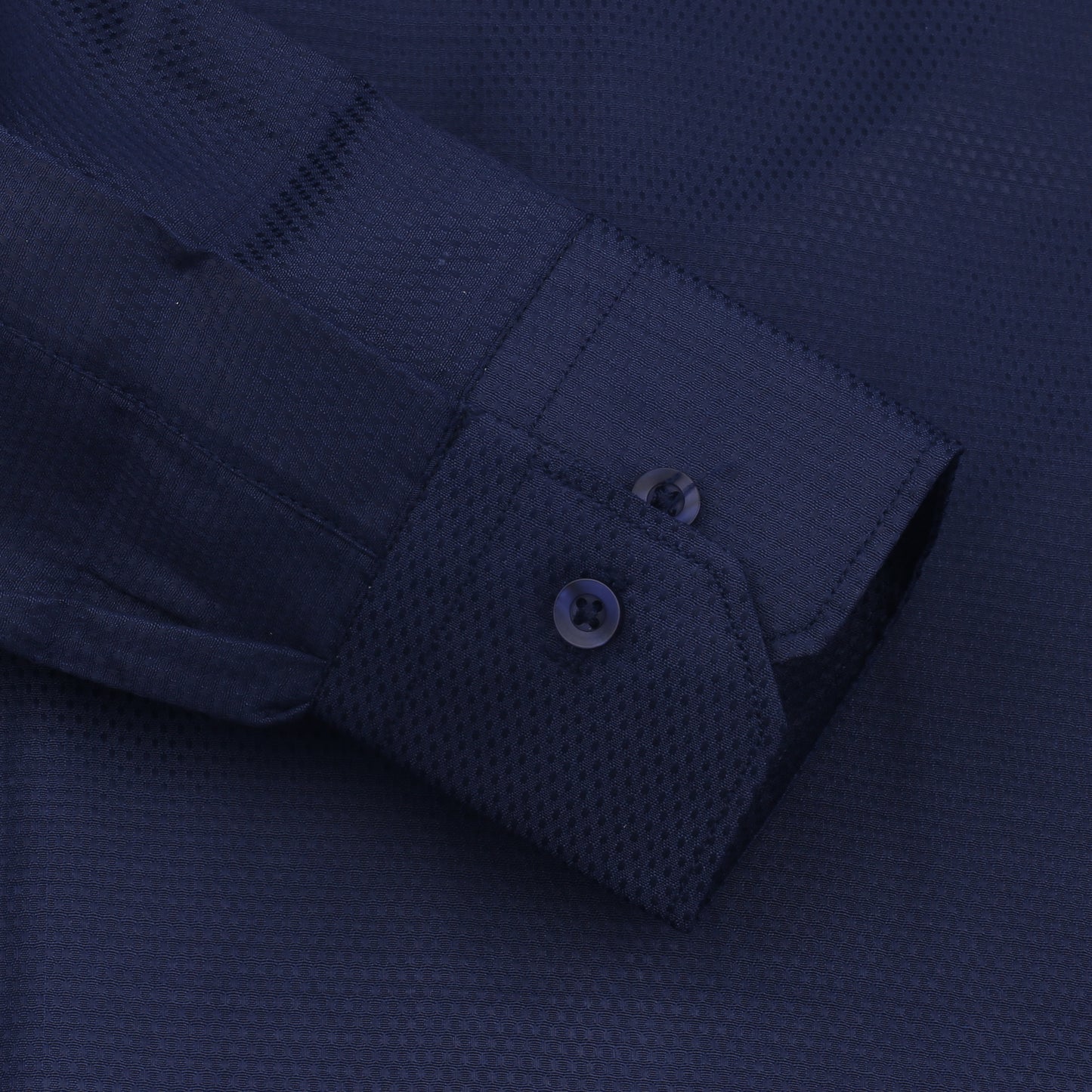 Self  Design Executive Dobby Formal Shirt - Navy Blue  || S142402