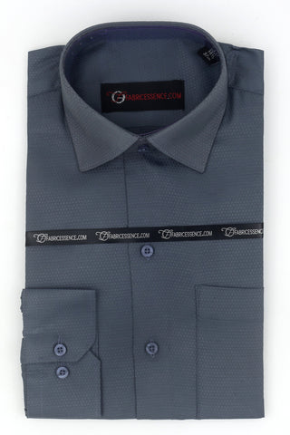 Dobby Self-Design Textured Formal Shirt  – Executive Formal - Dark Grey | S142403 |