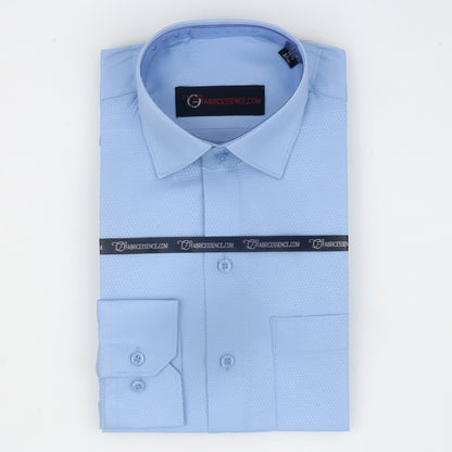 Self  Design Executive Dobby Formal Shirt - Sky Blue  || S142405