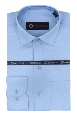 Dobby Self-Design Textured Formal Shirt  – Executive Formal - Sky Blue | S142405 |