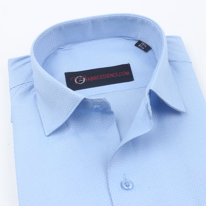 Self  Design Executive Dobby Formal Shirt - Sky Blue  || S142405