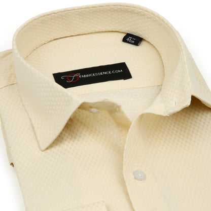 Dobby Self-Design Textured Formal Shirt  – Executive Formal -  Cream| 2025 A |