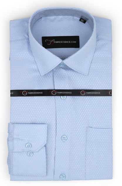 Dobby Self-Design Textured Formal Shirt  – Executive Formal-  Light Blue| 2025 D|