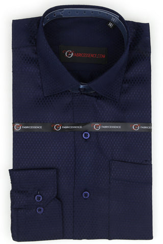 Dobby Self-Design Textured Formal Shirt  – Executive Formal-  Navy Blue | 2025 F |