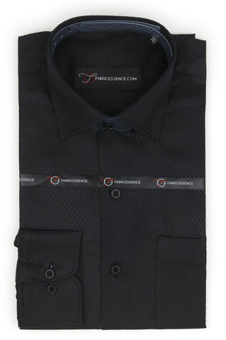 Dobby Self-Design Textured Formal Shirt  – Executive Formal-  Black | 2025 G |