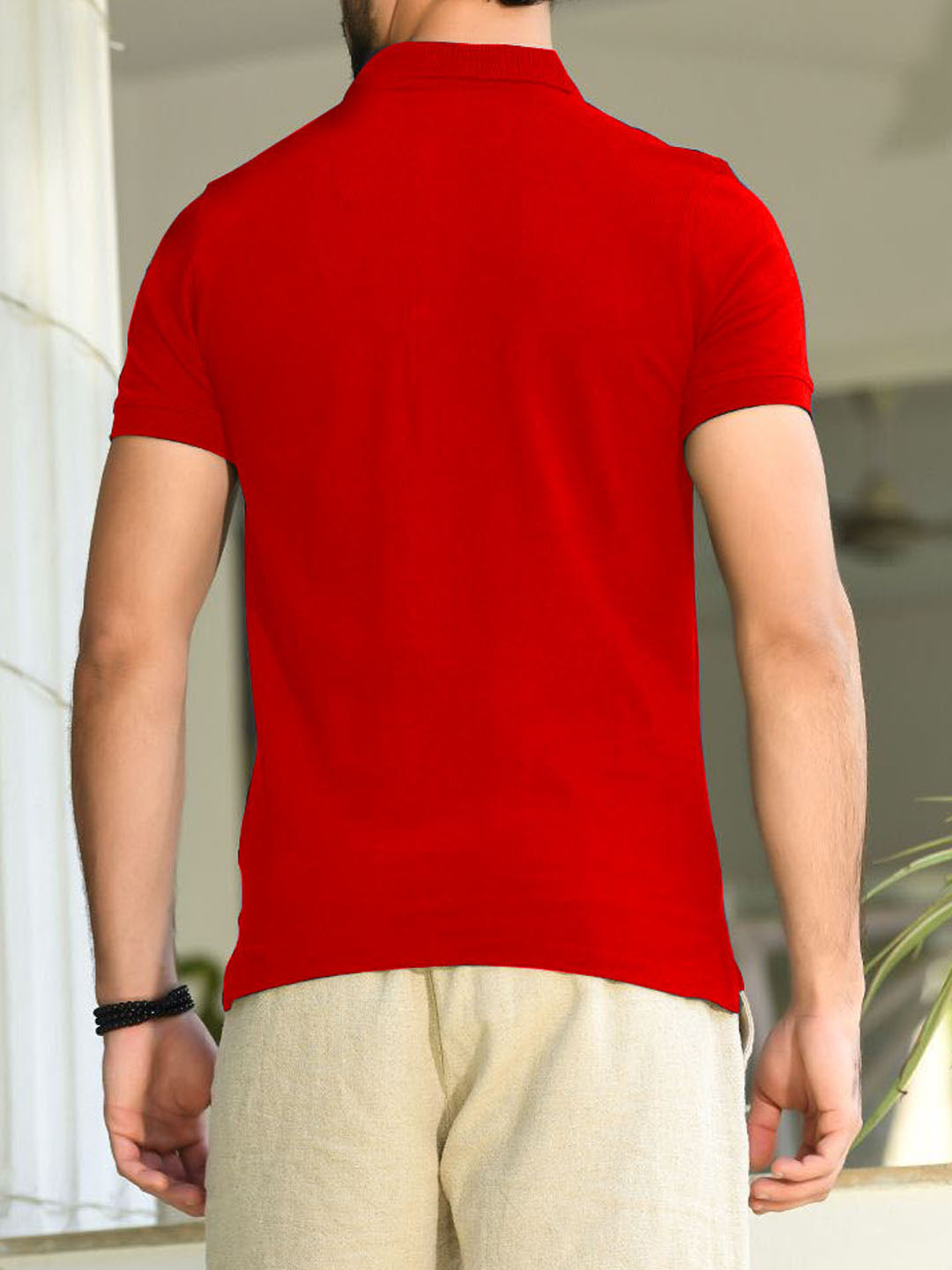 Polo T-Shirt Basic Half Sleeves Cotton - POLO-021 | Red | Soft & Comfortable | Casual Elegance | Ideal for Summer