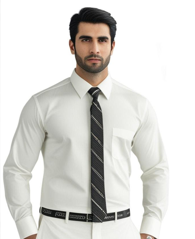 Men's Plain Formal Shirt - | Off-White | FE1199OW |