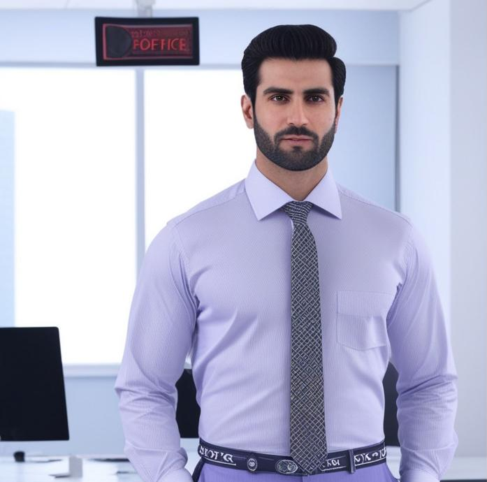 Men's Plain Formal Shirt - | Light Purple | FE1199LP |