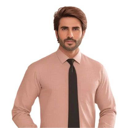 Men's Plain Formal Shirt - | Pinkish Fawn | FE1199PF