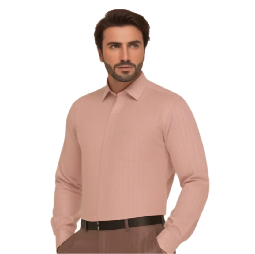 Men's Plain Formal Shirt - | Pinkish Fawn | FE1199PF