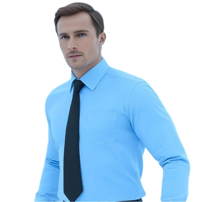 Men's Plain Formal Shirt - | Aqua Color | FE1199CC