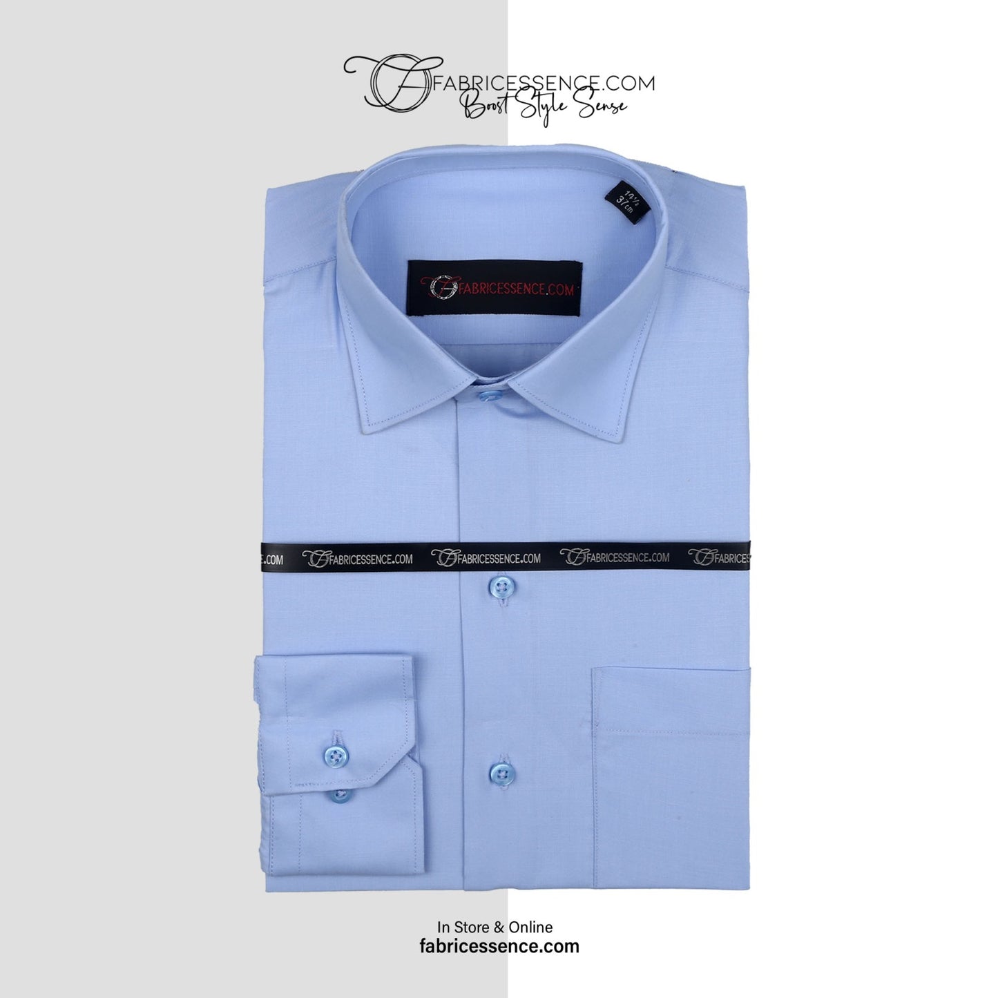 Chemise habillée unie pour homme || Bleu ciel || - FE1199CC