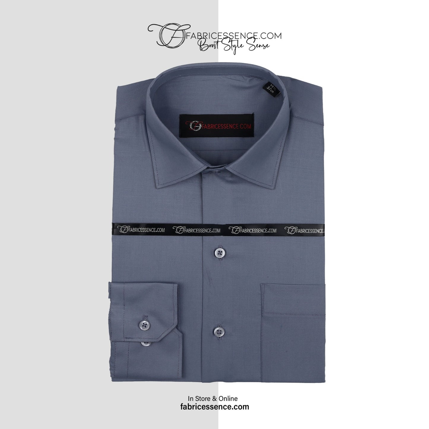 Plain Men's || Grey || Formal Shirt - FE1199CC