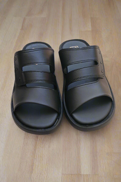 Soft Sole Stylish Slippers  - Black - SS 002