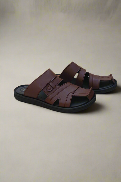 Unique Style Soft Sole Slippers  - Brown - BC02