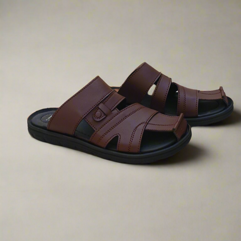 Unique Style Soft Sole Slippers  - Brown - BC02