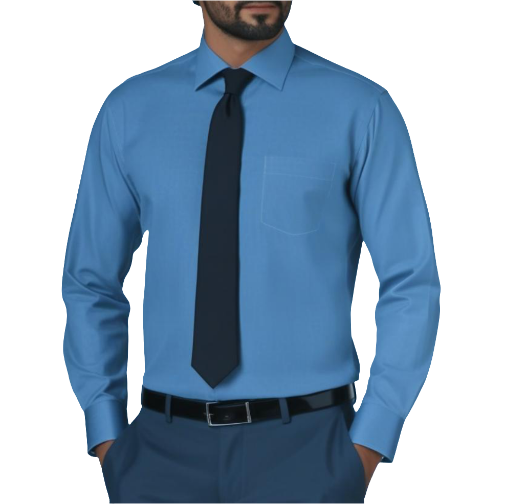 Men's Plain Formal Shirt - | Grayish Blue | FE1199DSB |