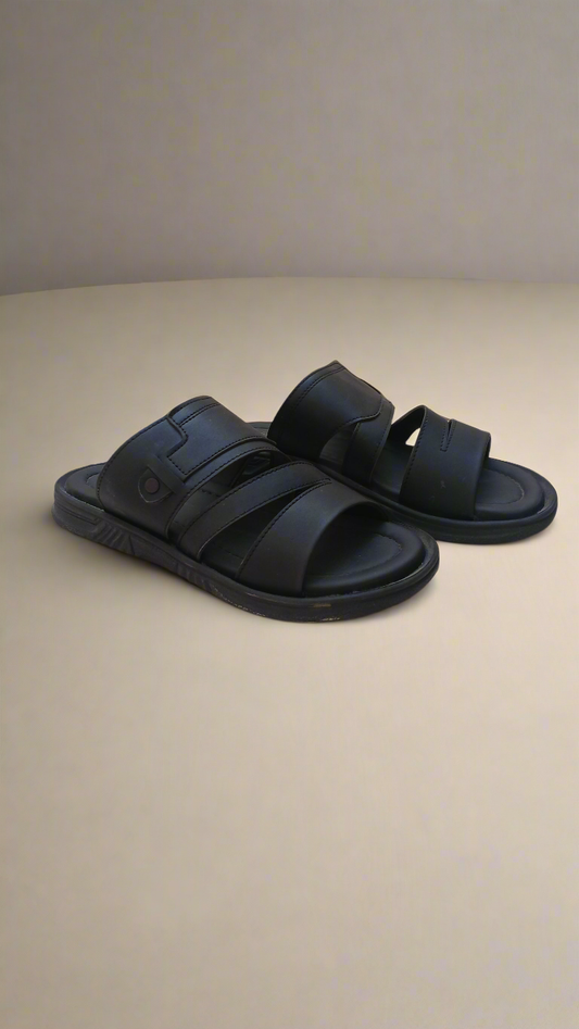 Soft Sole Stylish Slippers  - Black - SS 003