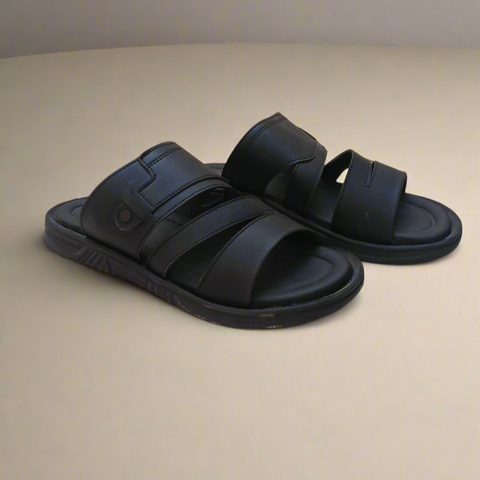 Soft Sole Stylish Slippers  - Black - SS 003