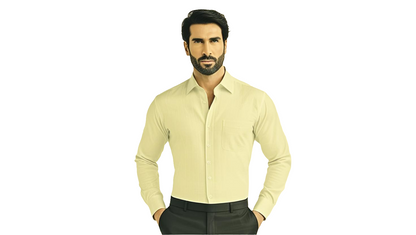 Men's Plain Formal Shirt - | Cream | FE1199CC |