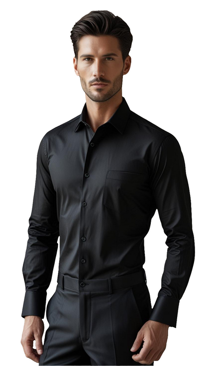 Signature Men's Plain Formal Shirt - | Black | FCPS0024
