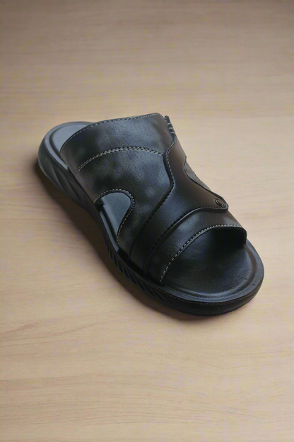 Men Slippers Two-Tone Comfort - Black - TT001