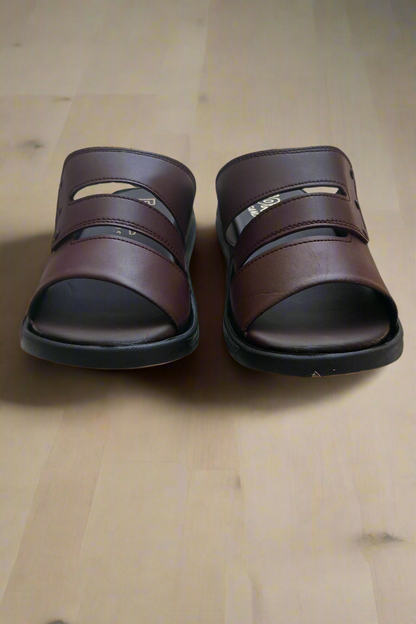 Soft Sole Stylish Slippers  - Brown - SS 002