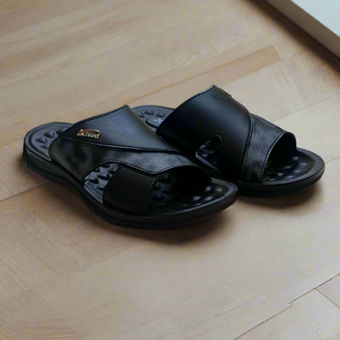 Slippers Men -  Dotted Sole - Double Color Black - DC 001