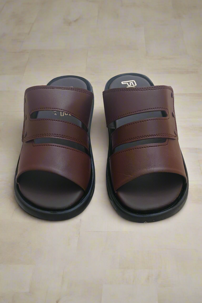Soft Sole Stylish Slippers  - Brown - SS 002