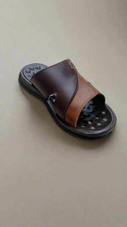 Slippers Men -  Dotted Sole - Double Color Brown - DC 001
