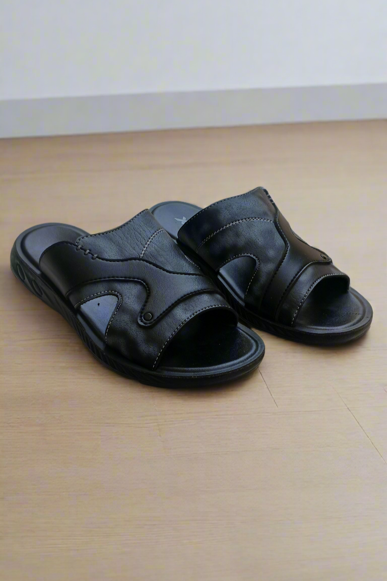 Men Slippers Two-Tone Comfort - Black - TT001
