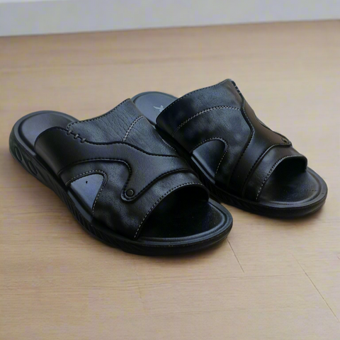 Men Slippers Two-Tone Comfort - Black - TT001