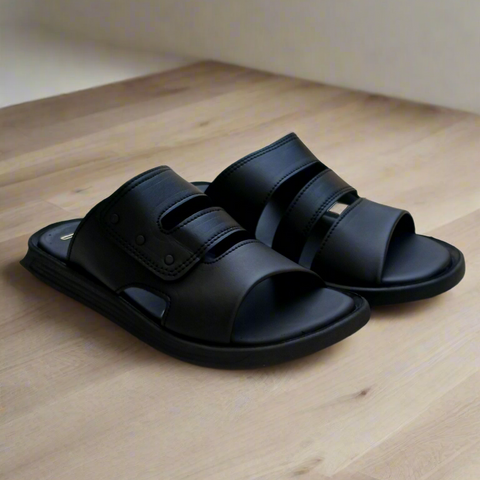 Soft Sole Stylish Slippers  - Black - SS 002