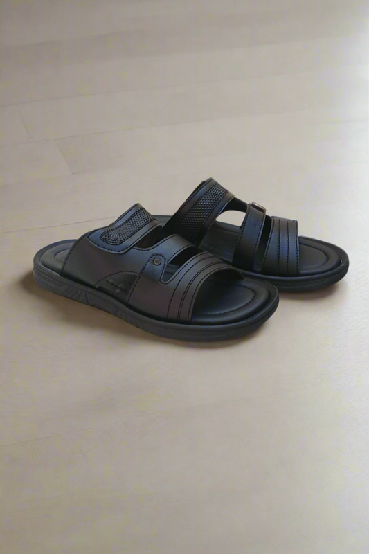 Soft Sole Stylish Slippers  - Black - SS 004