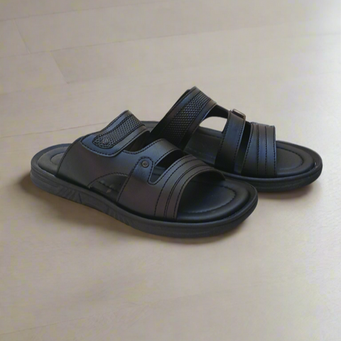 Soft Sole Stylish Slippers  - Black - SS 004