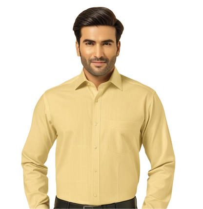 Men's Plain Formal Shirt - | Fawn Color |  FE1199LC |