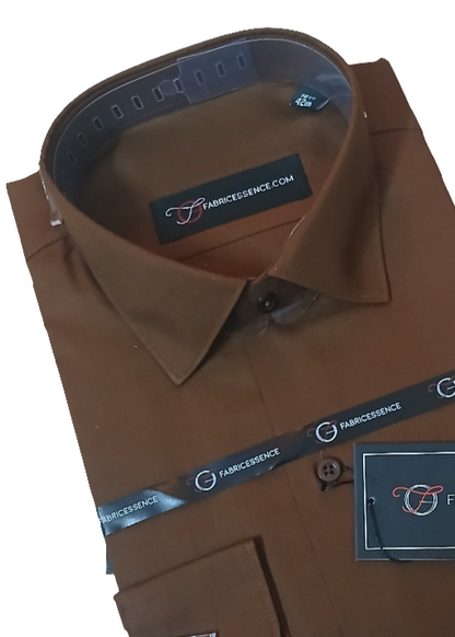 Men's Plain Formal Shirt - Rust || - FE1209SG