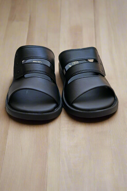 Soft Sole Stylish Slippers  - Black - SS 002