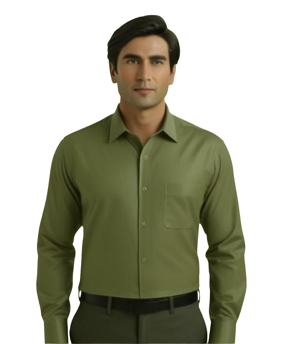 Men's Plain Formal Shirt - | Medium Green | FE1199MG