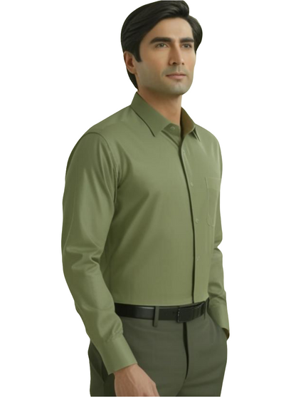 Men's Plain Formal Shirt - | Medium Green | FE1199MG