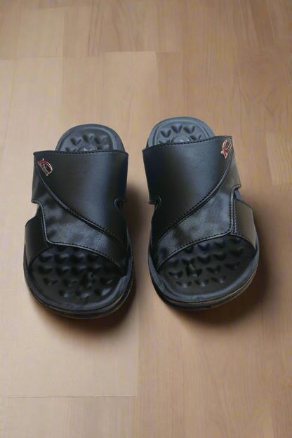 Slippers Men -  Dotted Sole - Double Color Black - DC 001