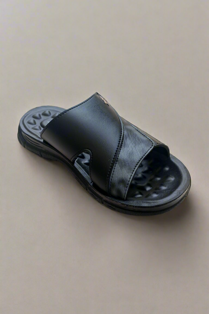 Slippers Men -  Dotted Sole - Double Color Black - DC 001