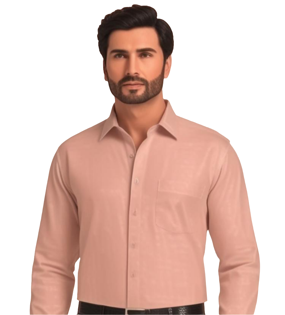 Men's Plain Formal Shirt - | Pinkish Fawn | FE1199PF