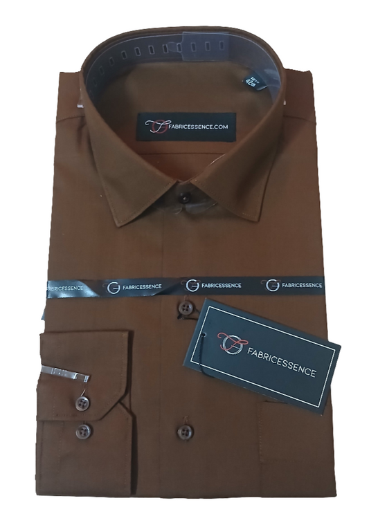 Men's Plain Formal Shirt - Rust || - FE1209SG
