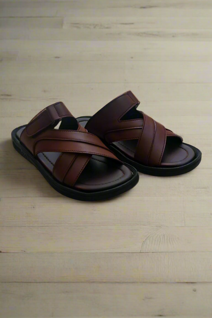 Soft Sole Stylish Slippers  - Brown - SS 001