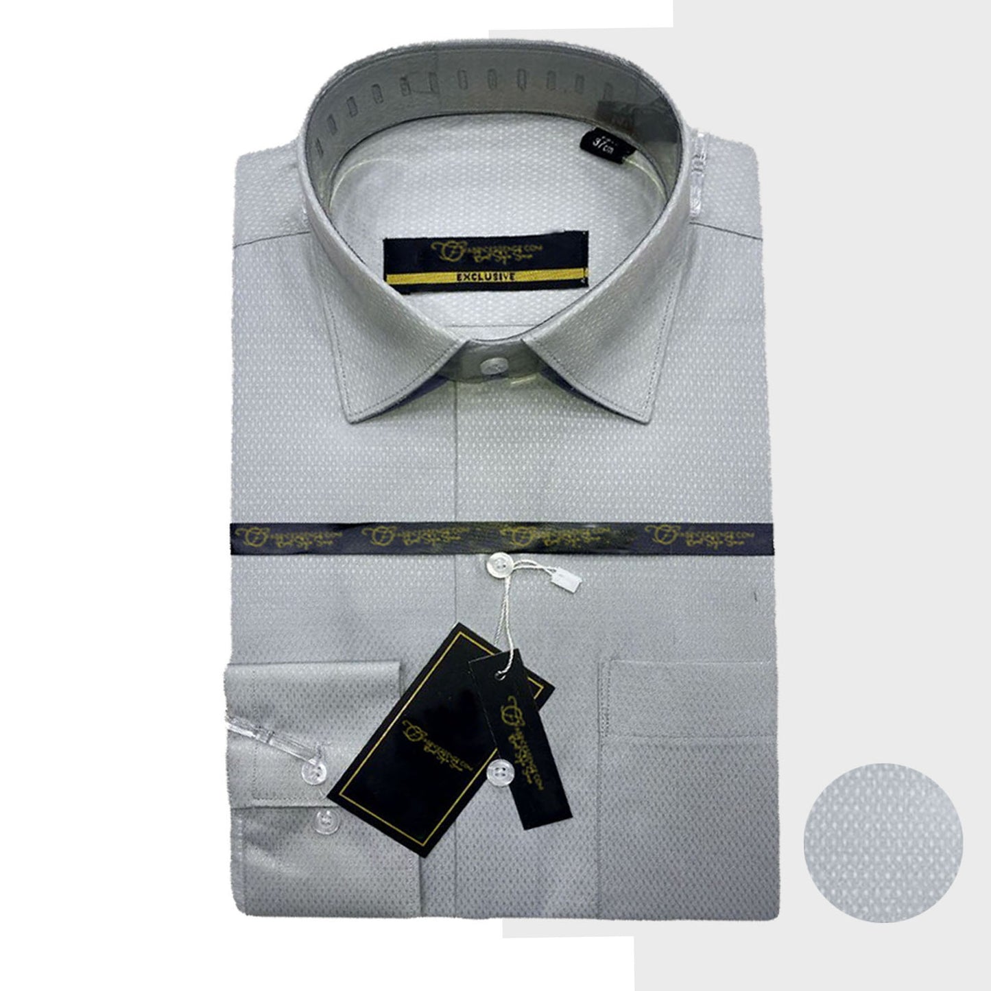 Self DOT Design Dobby Formal Shirt - Grey || DFE2407