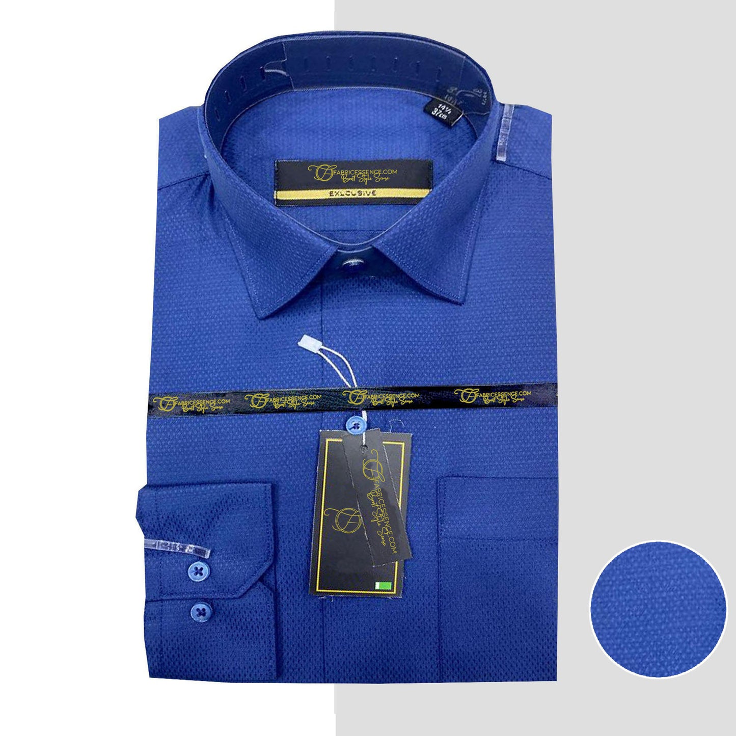 Self DOT Design Dobby Formal Shirt - Royal Blue   ||  DFE0004