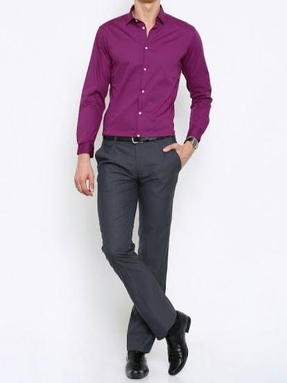 Men's Casual Shirt - Dark Magenta || SCS0017